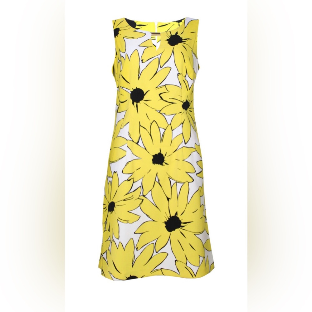 Ronni Nicole White & Yellow Sunflower Print Dress